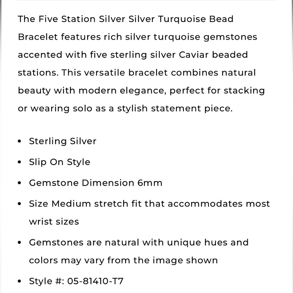 LAGOS Signature Caviar Five Station Sterling Turquoise Bead Bracelet - Picture 7 of 9